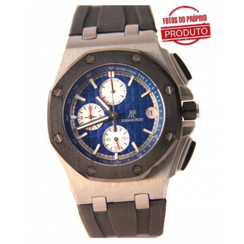 Relógio réplica Audemars Piguet Oak Silver Blue muito igual